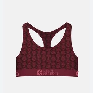 Ethika Girls Maroon Patterned Sports Bra